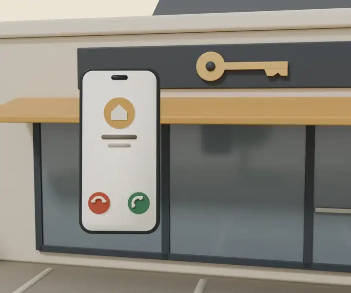 Illustration: a phone ringing in front of the locksmith’s shop